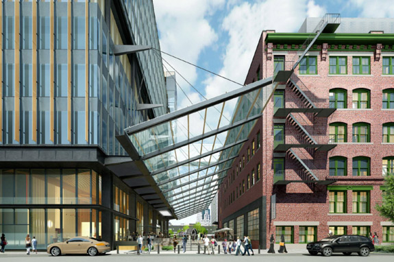 Rendering of new office building in Boston Fort Point
