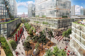 Rendering of potential Boston waterfront Library in Seaport