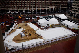 City Hall winter transformation in Boston