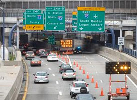 commuter traffic in Boston