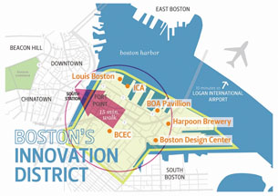 Map of the Innovation District in Boston