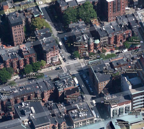 Retail space for lease on the corner of newbury street and glouchester street in boston