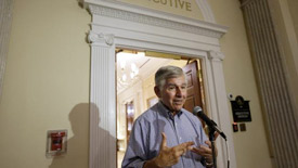 Former Gov. Dukakis speaking in Boston