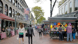 Faneuil hall and quicy market in downtown boston