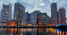 Boston skyline fort point boston