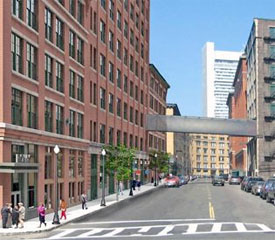 Office buildings on Melcher st in Boston