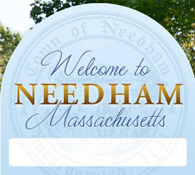 Town of Needham Ma welcome sign