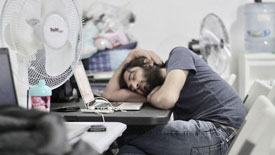 sleeping at office