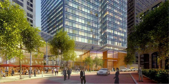 rendering of new proposed office tower in boston financial district
