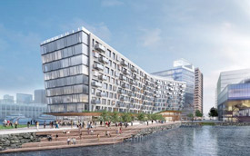 Rendering of an upcoming Boston Seaport development