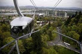 view from Gondola over city