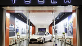 Tesla retail store in Back Bay