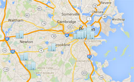 Google map of boston office space available 