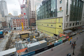 construction in Boston's downtown crossing