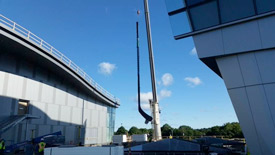 hockey stick for bruins practice facility in Brighton