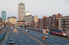 Mass Pike commute in to Boston