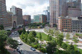 The Greenway Boston and surrounding roads